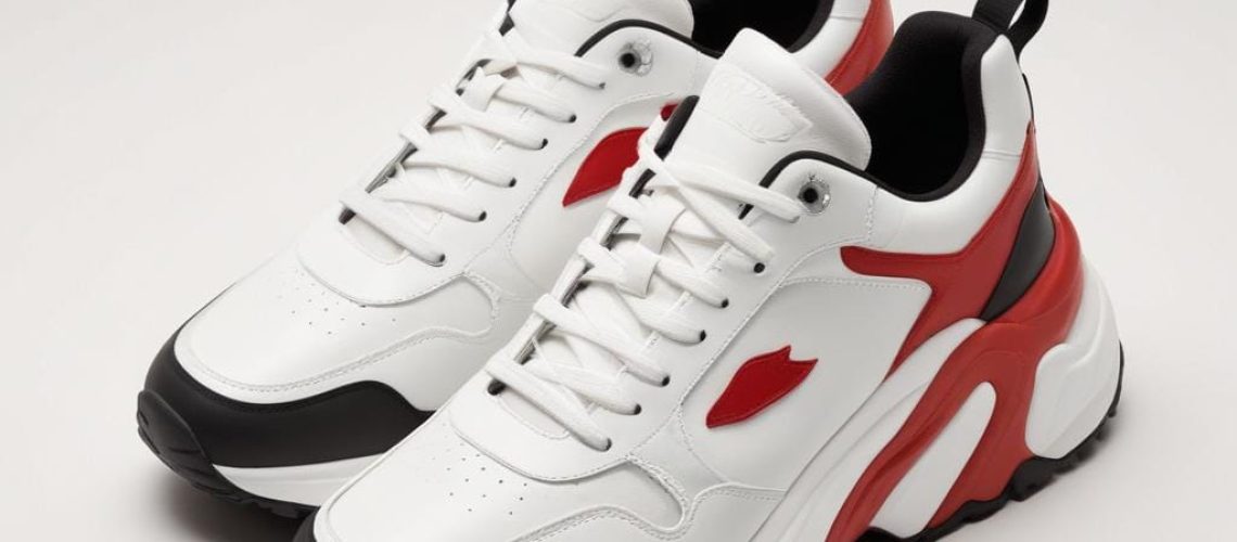 Red Black Stripped Sneakers
